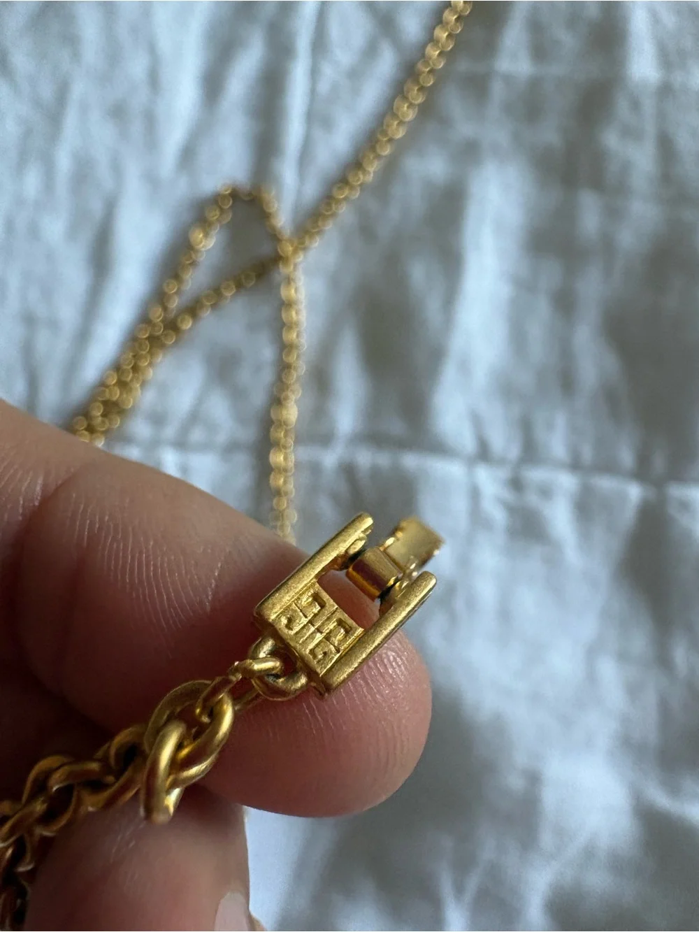 Givenchy Gold-Tone Heart Pendant Necklace with Crystal Ribbon